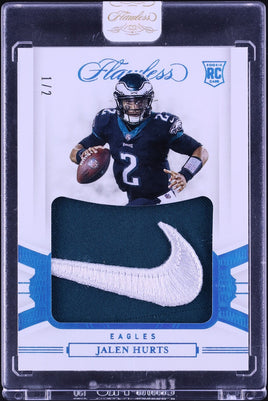 2020 Jalen Hurts Raw Flawless Brand Logo Rookie Nike Patch #RP10 1/2