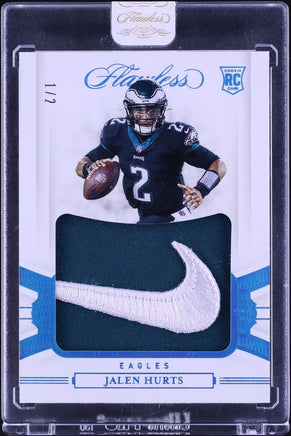 2020 Jalen Hurts Raw Flawless Brand Logo Rookie Nike Patch #RP10 1/2
