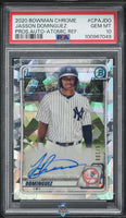 2020 Jasson Dominguez PSA 10 Bowman Chrome Pros Auto Atomic Ref #CPAJDO 10/100