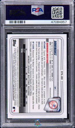 2020 Jasson Dominguez PSA 10 Bowman Chrome Pros Auto Atomic Ref #CPAJDO 43/100