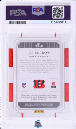 2020 Joe Burrow PSA 9 National Treasures Rookie Prodigy Patch Gold Auto 3/25