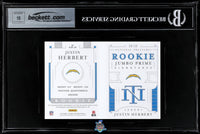 2020 Justin Herbert BGS 9 10 National Treasures Jumbo MatPrime Rookie Auto 8/10