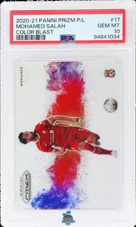 2020 Mohamed Salah PSA 10 Prizm P/L Color Blast #17