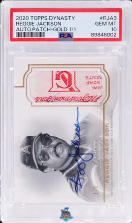 2020 Reggie Jackson PSA 10 Topps Dynasty Auto Patch Gold #DAPRJA3 1/1