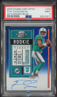 2020 TuaTagovailoa PSA 9 Contenders Optic Rookie Ticket Auto Blue #103 46/75