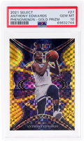 2021 Anthony Edwards PSA 10 Panini Select Phenomenon Gold Prizm #27 /10