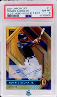 2021 Ronald Acuna Jr PSA 8 Chronicles Gold Standard Auto Holo Platinum Blue /1