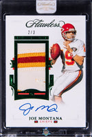 2021 Joe Montana Raw Flawless Patch Auto Emerald #PAJMO /3 2021-pf-jm-pajmo-2-3