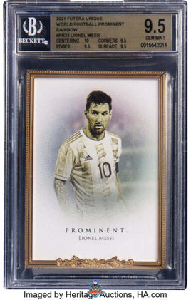 2021 Lionel Messi BGS 9.5 Futura Unique World Football Prominent Rainbow #PR32 /1 0015542014