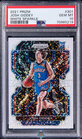 2021 Josh Giddey PSA 10 Prizm White Sparkle #301