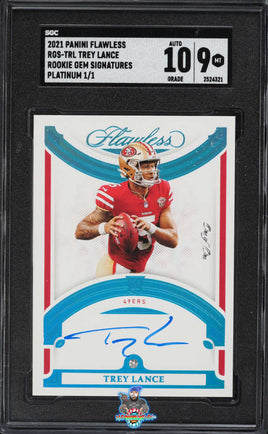 2021 Trey Lance SGC 9 10 Flawless Rookie Gem Auto #RGSTRL 1/1