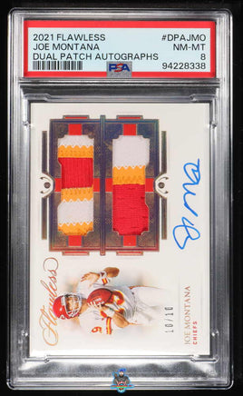 2021 Joe Montana PSA 8 Flawless Dual Patch Auto #DPAJMO /10