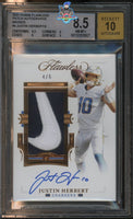 2021 Panini Flawless Justin Herbert Nike Swoosh Patch Auto Bronze #PAJHE 4 of 6 BGS 8.5 Auto 10 0015350907