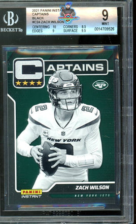 2021 Zach Wilson BGS 9 Captains Black #C24 1/1