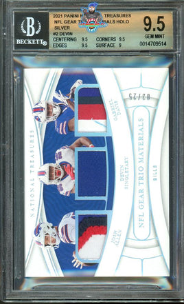 2021 Allen, Singletary, Davis BGS 9.5 National Treasures Gear Trio Mats 3/25