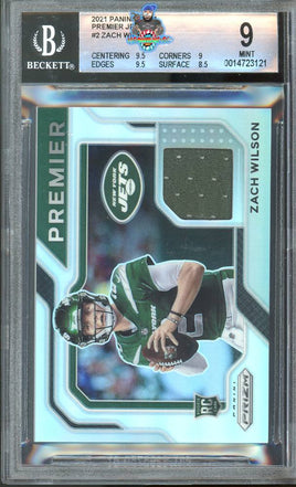 2021 Zach Wilson BGS 9 Prizm Rookie Patch #PJ2