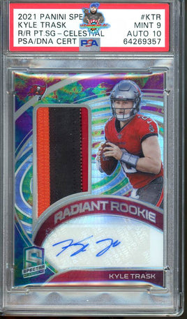 2021 Kyle Trask PSA 9 Spectra Celestial Rookie Patch Auto #KTR