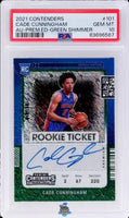 2021 Cade Cunningham PSA 10 Contenders Rookie Auto Ticket Prem Green Shmr #101