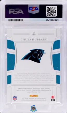2021 Chuba Hubbard PSA 10 National Treasures Rookie Laundry Tag Auto Red 1/1