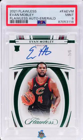 2021 Evan Mobley PSA 9 Flawless Flawless Auto Emerald #FAEVM 3/5