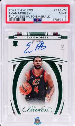 2021 Evan Mobley PSA 9 Flawless Flawless Auto Emerald #FAEVM 3/5