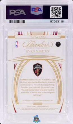 2021 Evan Mobley PSA 9 Flawless Flawless Auto Emerald #FAEVM 3/5