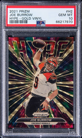 2021 Joe Burrow PSA 10 Prizm Hype Gold Vinyl #H2 4/5
