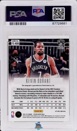 2021 Kevin Durant PSA 10 Prizm Flashback Sign Prem Gold #FSKDR 1/3