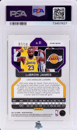 2021 LeBron James PSA 10 Prizm Gold Wave #91 7/10