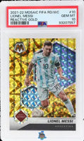 2021 Lionel Messi PSA 10 Mosaic FIFA Reactive Gold #10