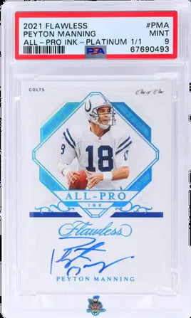 2021 Peyton Manning PSA 9 Flawless All Pro Ink Platinum #PMA 1/1