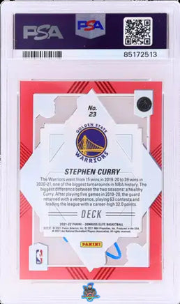 2021 Stephen Curry PSA 9 10 Donruss Elite Deck Asia Red #23