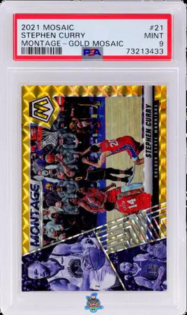 2021 Stephen Curry PSA 9 Mosaic Montage Gold Mosaic #21 2/10