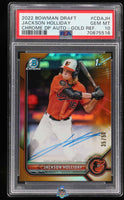 2022 Jackson Holliday PSA 10 Bowman Chrome DP and Pros Auto Gold Refractor /50