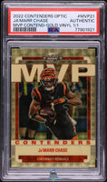 2022 Ja'Marr Chase PSA Authentic Contenders Optic MVP Contenders Gold Vinly /1