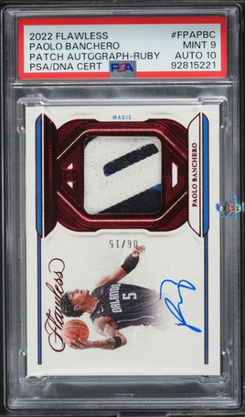 2022 Paolo Banchero PSA 9 10 Flawless Patch Auto Ruby #FPAPBC /15