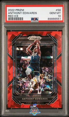 2022 Prizm Anthony Edwards Red Ice #56 PSA 10