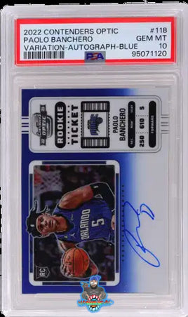 2022 Panini Contenders Optic Variation Rookie Ticket Autograph Blue Paolo Banchero #118 6 of 49 PSA 10 95071120