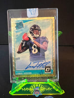 2022 Panini Donruss Optic Honors Lamar Jackson Gold Vinyl Prizm Auto #167 1 of 1 UG