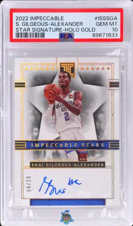 2022 Shai Gilgeous SGA PSA 10 Impeccable Stars Auto Holo Gold #ISSSGA /10