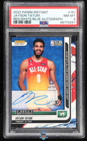 2022 Instant NBA Jayson Tatum Red White Blue Auto #181 /10 PSA 8