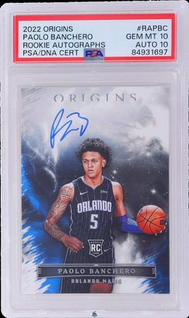 2022 Paolo Banchero PSA 10 10 Origins Rookie Auto #RAPBC