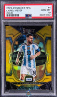 2022 Panini Select FIFA Lionel Messi Gold #4 2 of 10 PSA 10