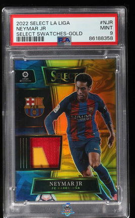 2022 Neymar Jr PSA 9 Select La Liga Select Swatches Gold #SWNJR /10