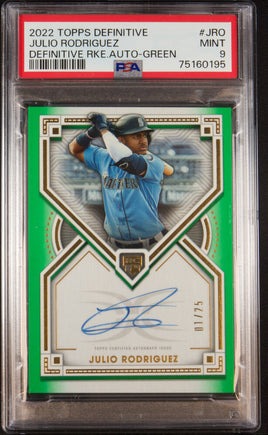 2022 Topps Definitive Green Julio Rodriguez ROOKIE AUTO 1 of 25 #DRAJRO PSA 9 75160195