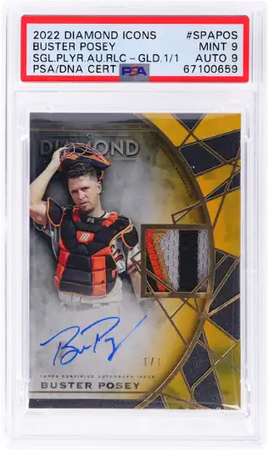2022 Topps Diamond Icons Autograph Relic Gold Buster Posey #SPAPOS 1 of 1 PSA 9 Auto 9 67100659