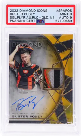 2022 Buster Posey PSA 9 9 Topps Diamond Icons Four Color Patch Auto #SPAPOS 1/1