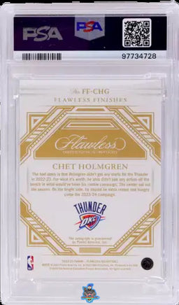 2022 Chet Holmgren PSA 10 Flawless Rookie Finishes Auto Gold #FFCHG 4/10
