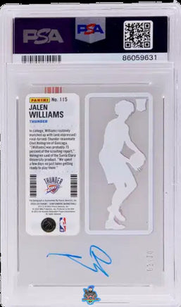 2022 Jalen Williams PSA 10 Contenders Rookie ticket Auto Clear #115 3/10