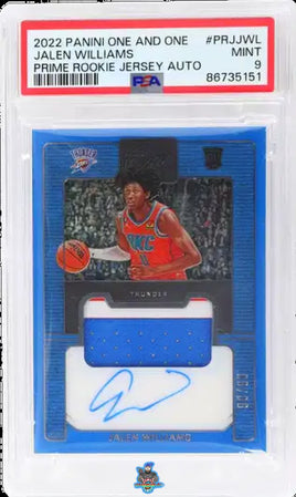 2022 Jalen Williams PSA 9 One and One Rookie Prime Jersey Auto #PRJJWL 90/99